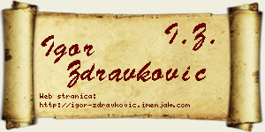 Igor Zdravković vizit kartica